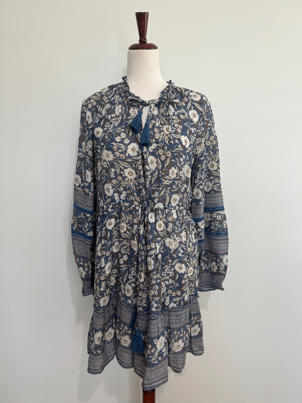 VERONICA BEARD Danica Steel Blue Floral Mini‎ Dress Size Small NWOT - Picture 3 of 8